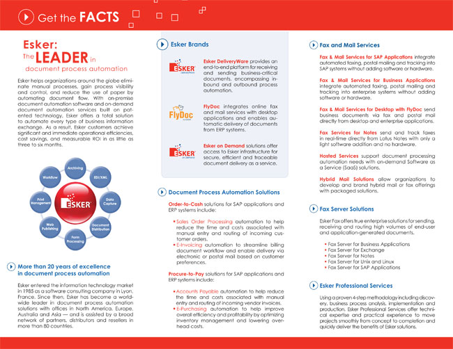 Esker Software corporate fact sheet (2 of 2)